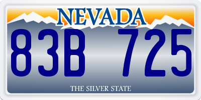 NV license plate 83B725