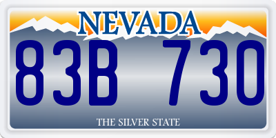 NV license plate 83B730