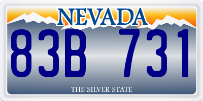 NV license plate 83B731