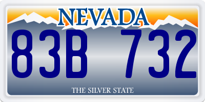 NV license plate 83B732