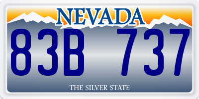 NV license plate 83B737