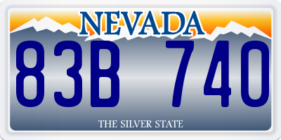 NV license plate 83B740