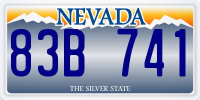 NV license plate 83B741
