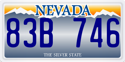 NV license plate 83B746
