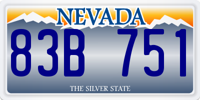NV license plate 83B751