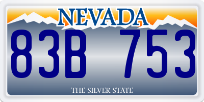 NV license plate 83B753