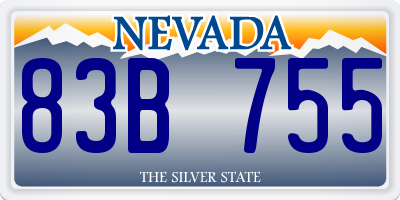 NV license plate 83B755