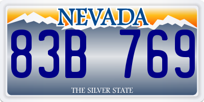 NV license plate 83B769
