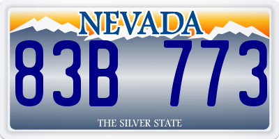 NV license plate 83B773