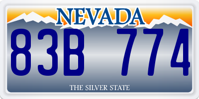 NV license plate 83B774