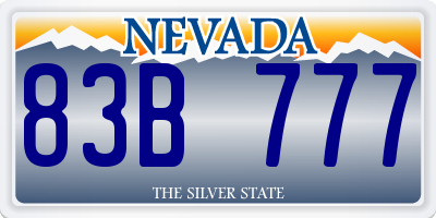 NV license plate 83B777