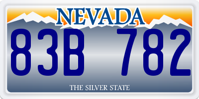 NV license plate 83B782