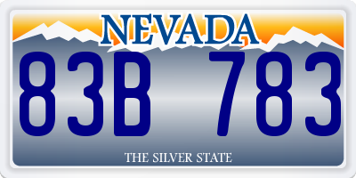 NV license plate 83B783