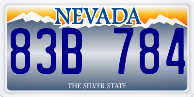 NV license plate 83B784