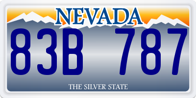NV license plate 83B787