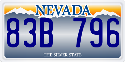 NV license plate 83B796