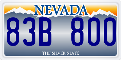 NV license plate 83B800