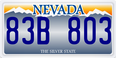 NV license plate 83B803
