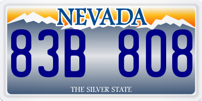 NV license plate 83B808