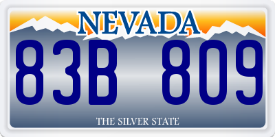 NV license plate 83B809