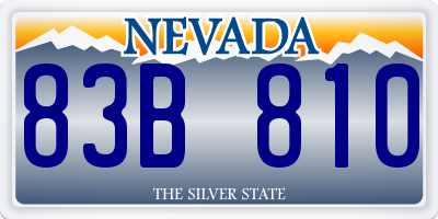 NV license plate 83B810