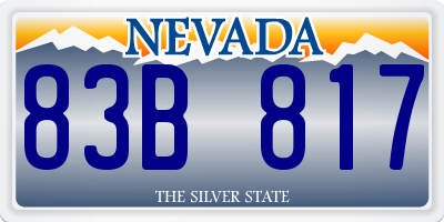 NV license plate 83B817