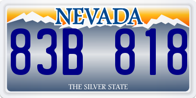 NV license plate 83B818