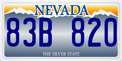 NV license plate 83B820