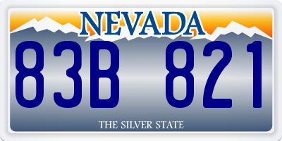 NV license plate 83B821