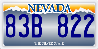 NV license plate 83B822