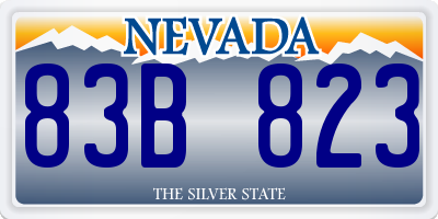 NV license plate 83B823