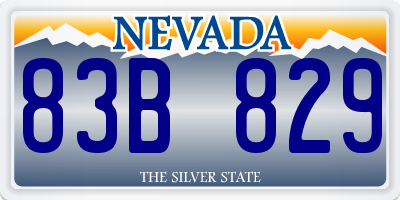 NV license plate 83B829