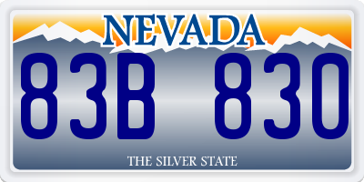 NV license plate 83B830