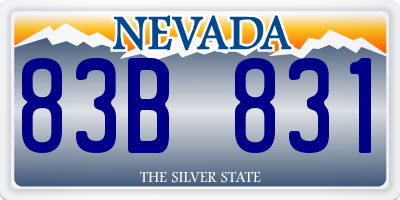 NV license plate 83B831