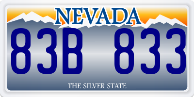 NV license plate 83B833
