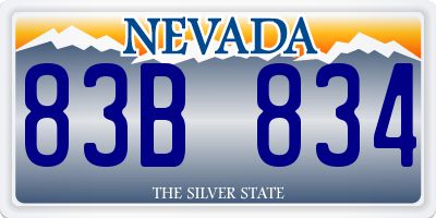 NV license plate 83B834