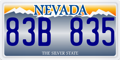NV license plate 83B835