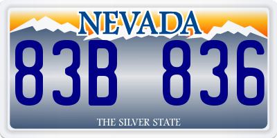 NV license plate 83B836