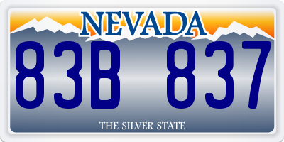 NV license plate 83B837