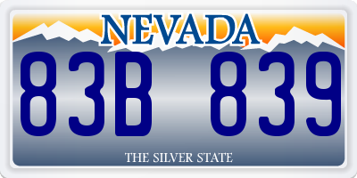 NV license plate 83B839