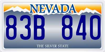 NV license plate 83B840