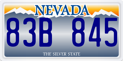 NV license plate 83B845