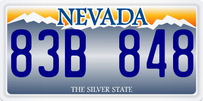 NV license plate 83B848