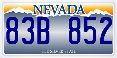 NV license plate 83B852