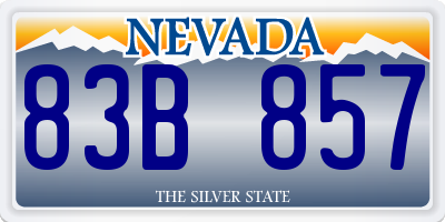 NV license plate 83B857