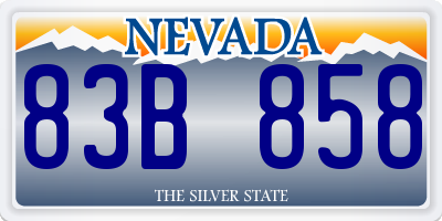 NV license plate 83B858