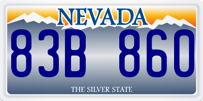 NV license plate 83B860