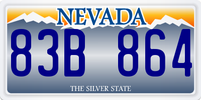 NV license plate 83B864