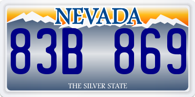 NV license plate 83B869