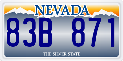 NV license plate 83B871